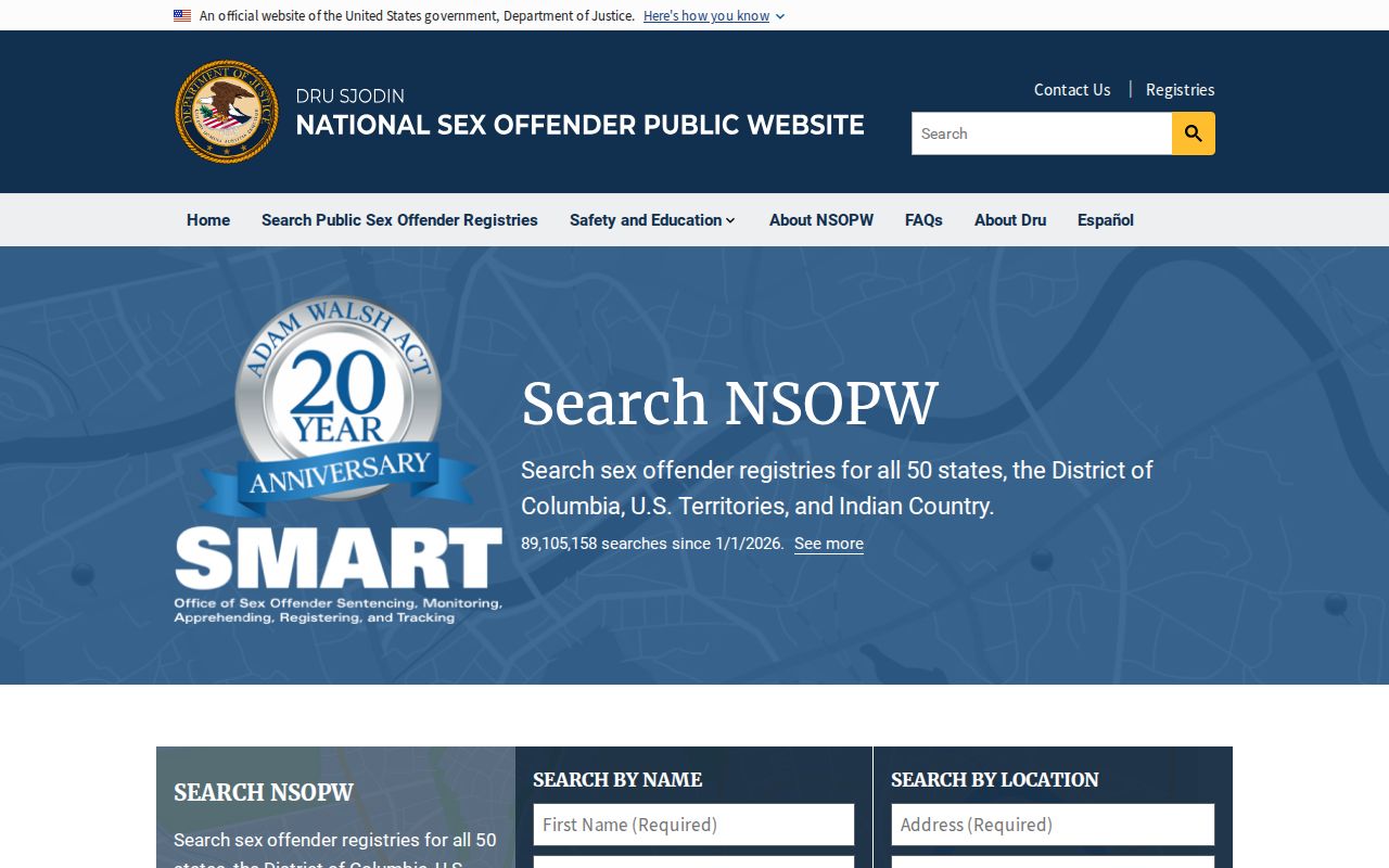 Orleans County sex offender check using the national NSOPW search
